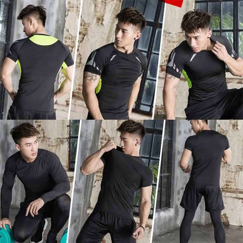 Anime Berserk Print Compression Shirts for Men Short Sleeve Gym Workout Fitness Undershirts Quick Dry Athletic T-Shirt Tees Tops