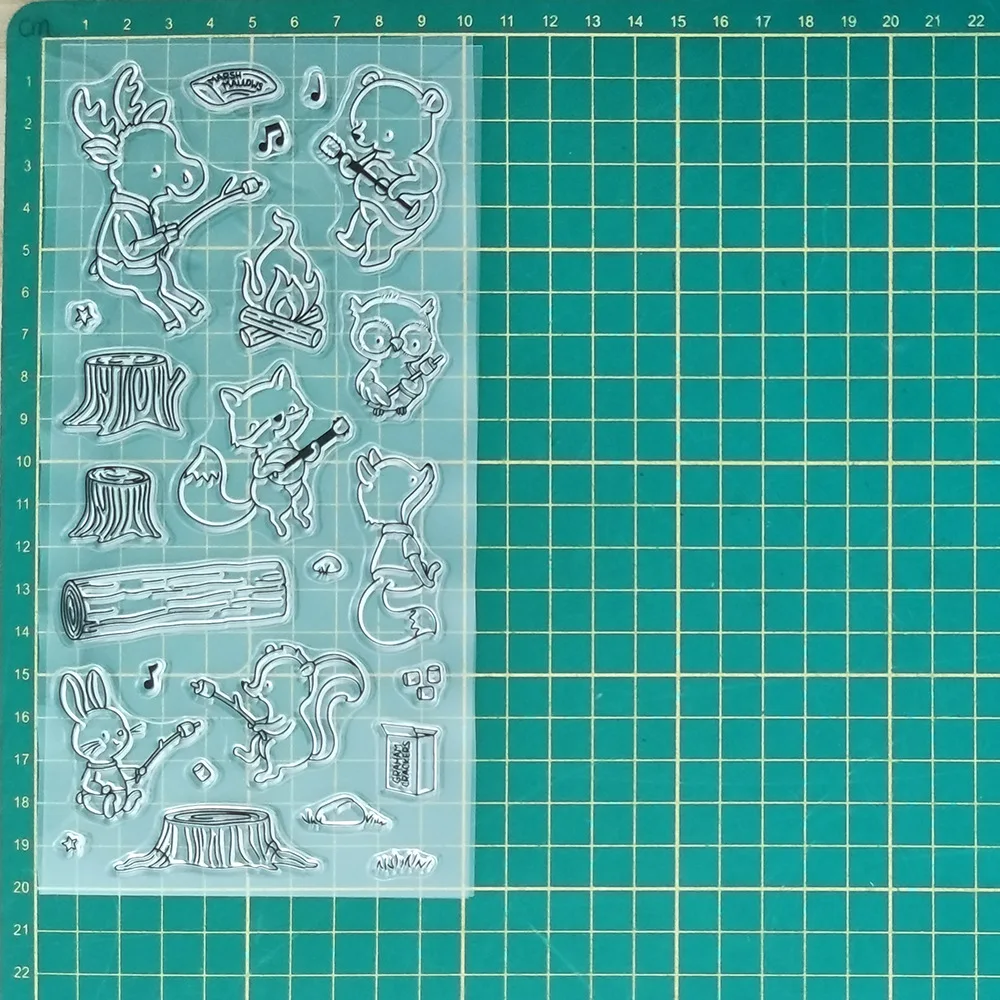 Шаблон для скрапбукинга с изображением животных и музыки