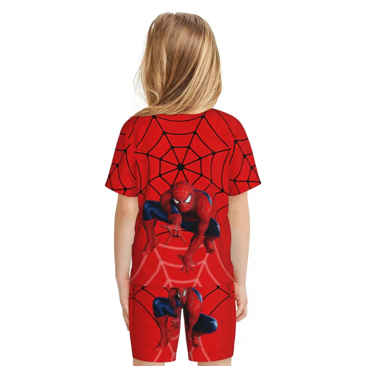 Новый летний пижамный комплект Marvel SpiderMan размера плюс 4XL для мальчиков и девочек