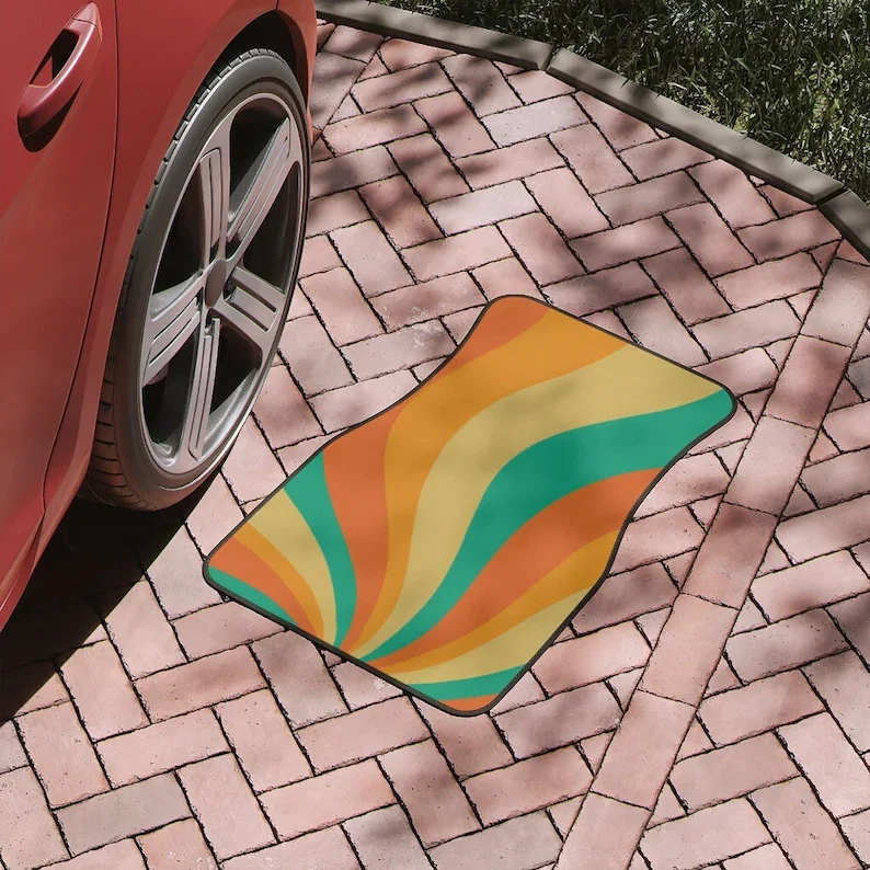 

Sunburst Ретро 70s автомобильные коврики, милые Ретро Солнцезащитные лучи
