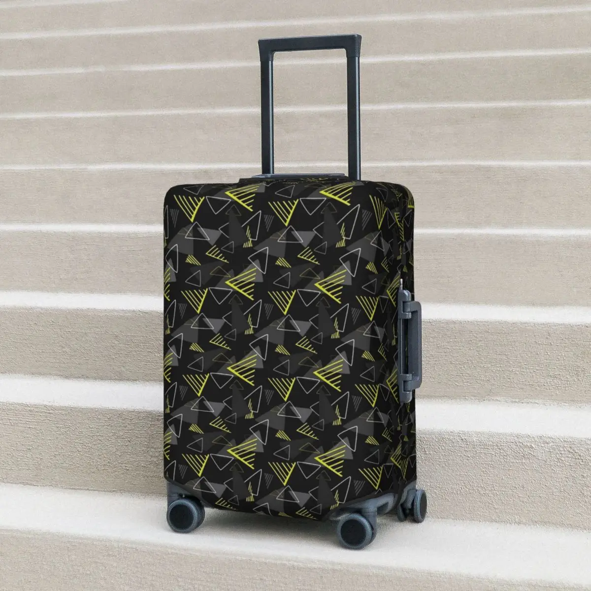 

Modern Geo Print Suitcase Cover Memphis Style Holiday Business Elastic Luggage Case Protector