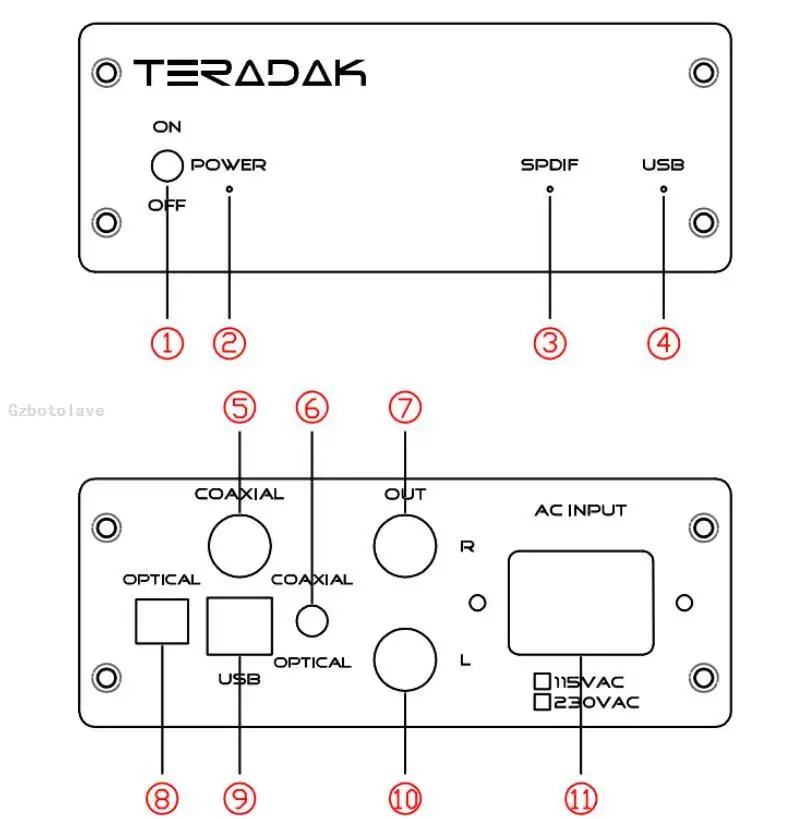 NEW TeraDak V2.7D DAC TDA1543 NOS DAC 26D 96k/24bit COAXIAL /OPTICAL input USB decode110V/230V images - 6