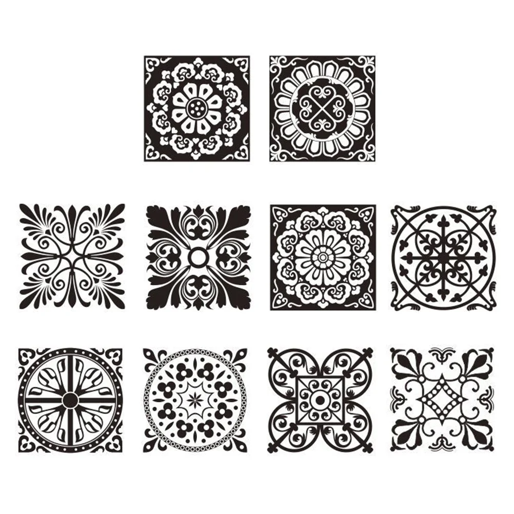 

10Pcs Tile Stickers Adhesive Wall Decals for Kitchen Bathroom Decoration