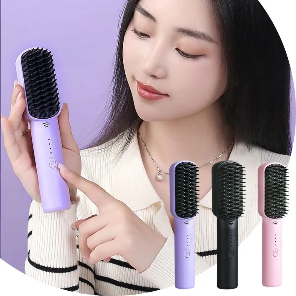 Щетка-выпрямитель для волос D3B8 аккумуляторная с зарядкой от USB