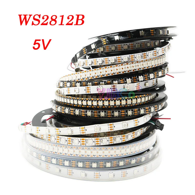 

DC 5V WS2812B LED Strip 1m/2m/3m/4m/5m SMD 5050 RGB Neon lamp 30/60/74/96/144 pixels/m WS2812 Magic Lights Tape IP30/IP65/IP67