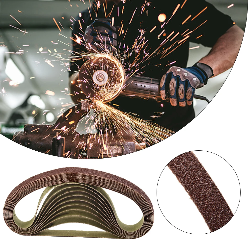 

10 PCS/Set Sanding Belts 60-600-Grit Abrasive Bands For 15x452 Mm M10 Sanders File Sanders Belt Wood Soft Metal Polishing