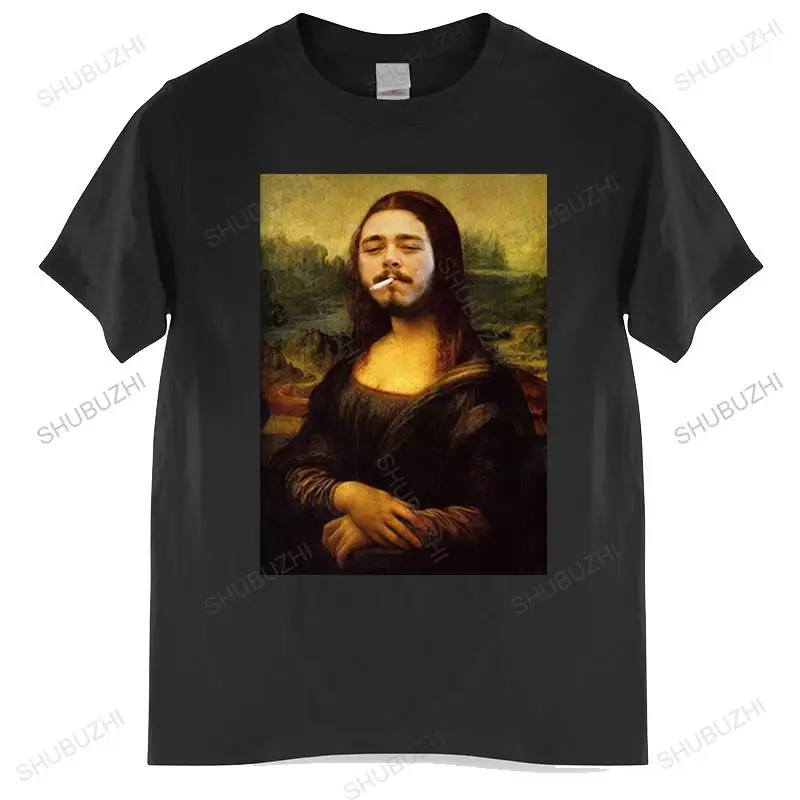 

Cotton Tshirt mens summer Tops LIMITED !! NEW POST MALONE - MONA LISA Black Men T-shirt Man Brand T-shirt Bigger size