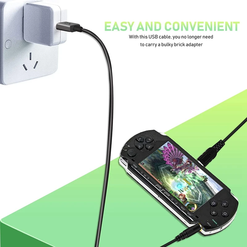 Комплект из 2 портативных USB-шнура питания и кабеля для передачи данных Sony Psp 1000 2000