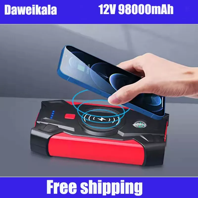 

2021New12V98000mAhmah Car Jump Starter Power Bank Portable Car Battery Booster Charger 12V Starting Device Diesel Car Starter