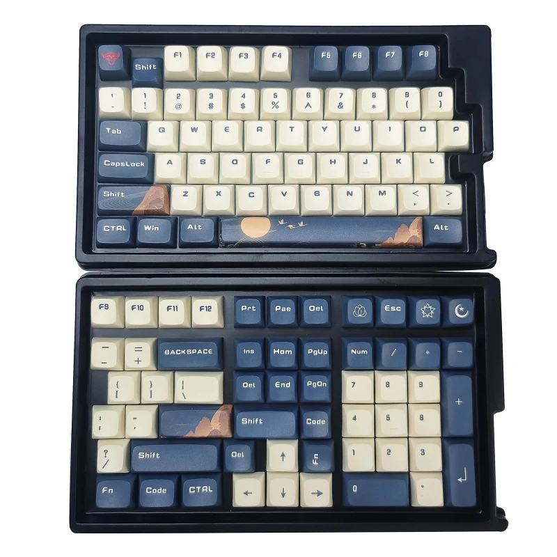 

115 Keys Keycaps PBT Keycap Sublimation KDA Height Keycap Landscape Color for Mechanical Keyboard 61/68/69/87/104/108 Layouts