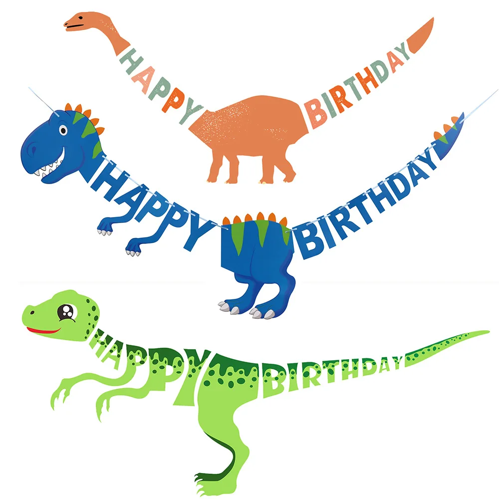 

Dinosaur Happy Birthday Garland Banner Roar Dino Party Balloons Jungle Animal Safari 1st Kids Birthday Party Decoration Supplies