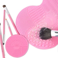 1pc scrubbing pad cosmetic brush cleaning pad with sucker cosmetic foundation makeup brush cleaner mat scrubber board clean kits