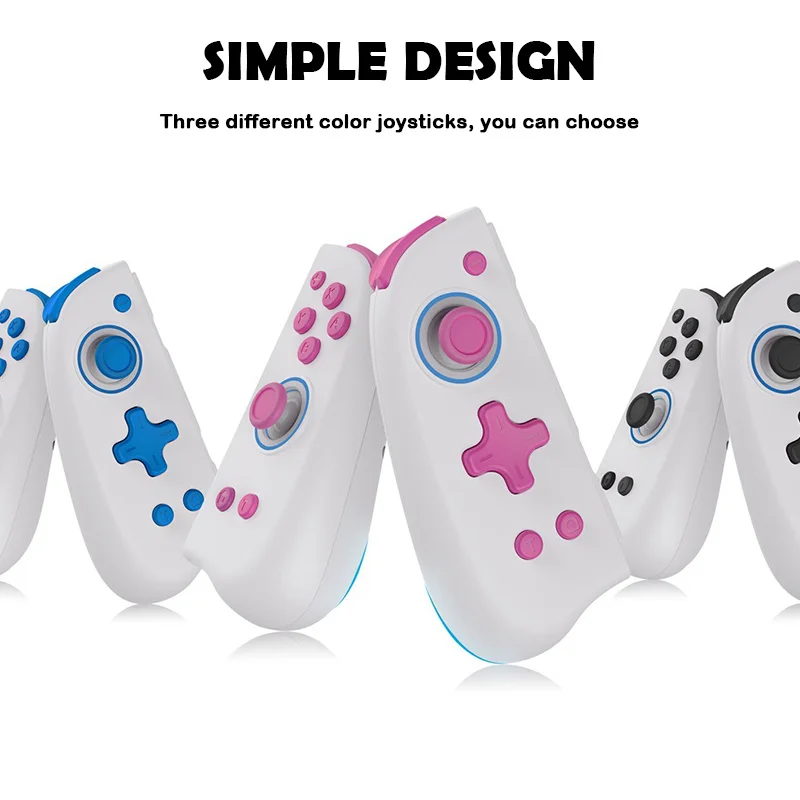 

Switch Wireless Gamepad NS Joy-con Bluetooth Controller With Colorful Lights Game Handle Turbo 6-Axis Doublemotor Gamepad