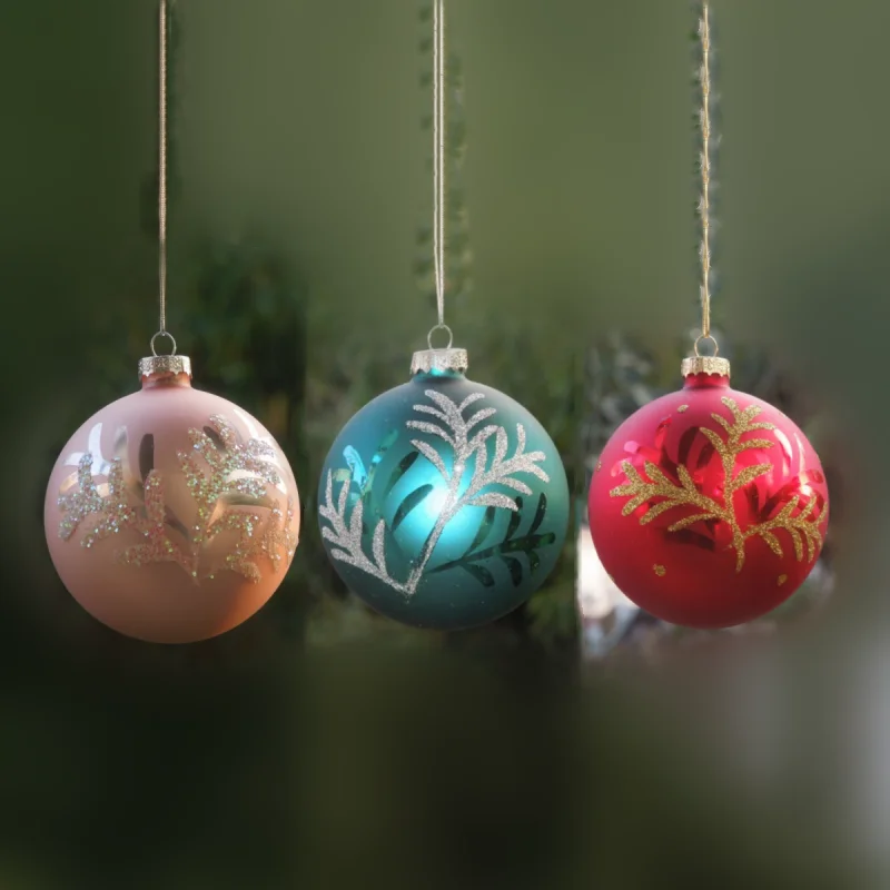 

4pcs/pack Diameter=8cm Different Design Hand Painting Glass Ball Christmas Day Hanging Pendant Globe Handmade Ornament Festival