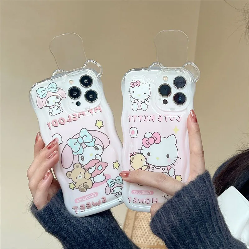

Sanrio Hello Kittys My Melody Iphone чехол Складная подставка Iphone 14/13/12/11Pro Max Xr Xs симпатичный чехол для телефона для мужчин и женщин подарок