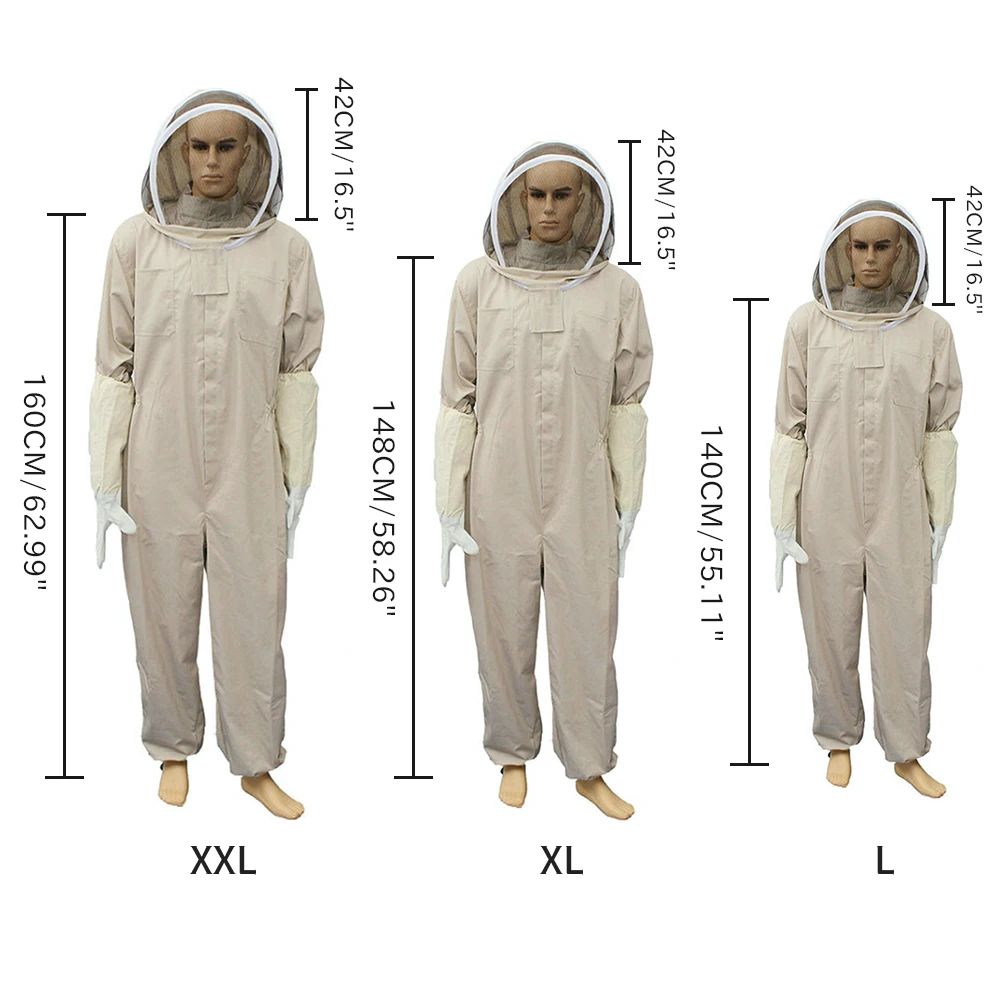 

Outfit With Protective Safety Farm Suit Clothes Bee Beekeeping Glove Ventilated Clothing Body Full Leather Professional Keeping