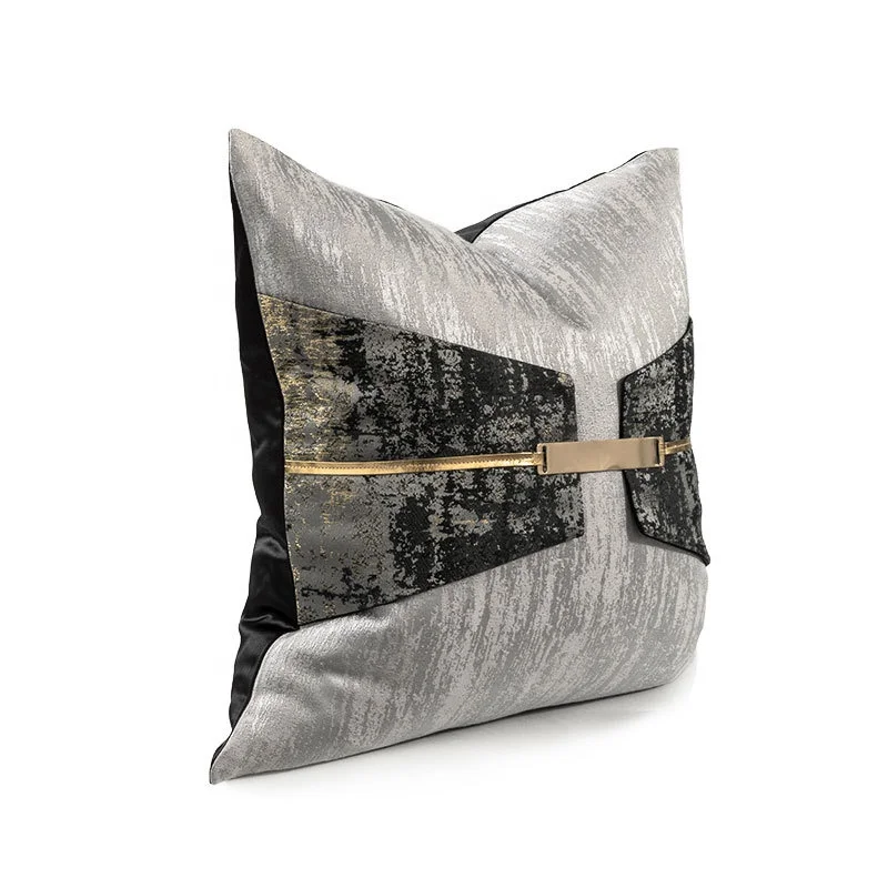 Специальная наволочка S plash серебристая и черная для подушки модный пояс