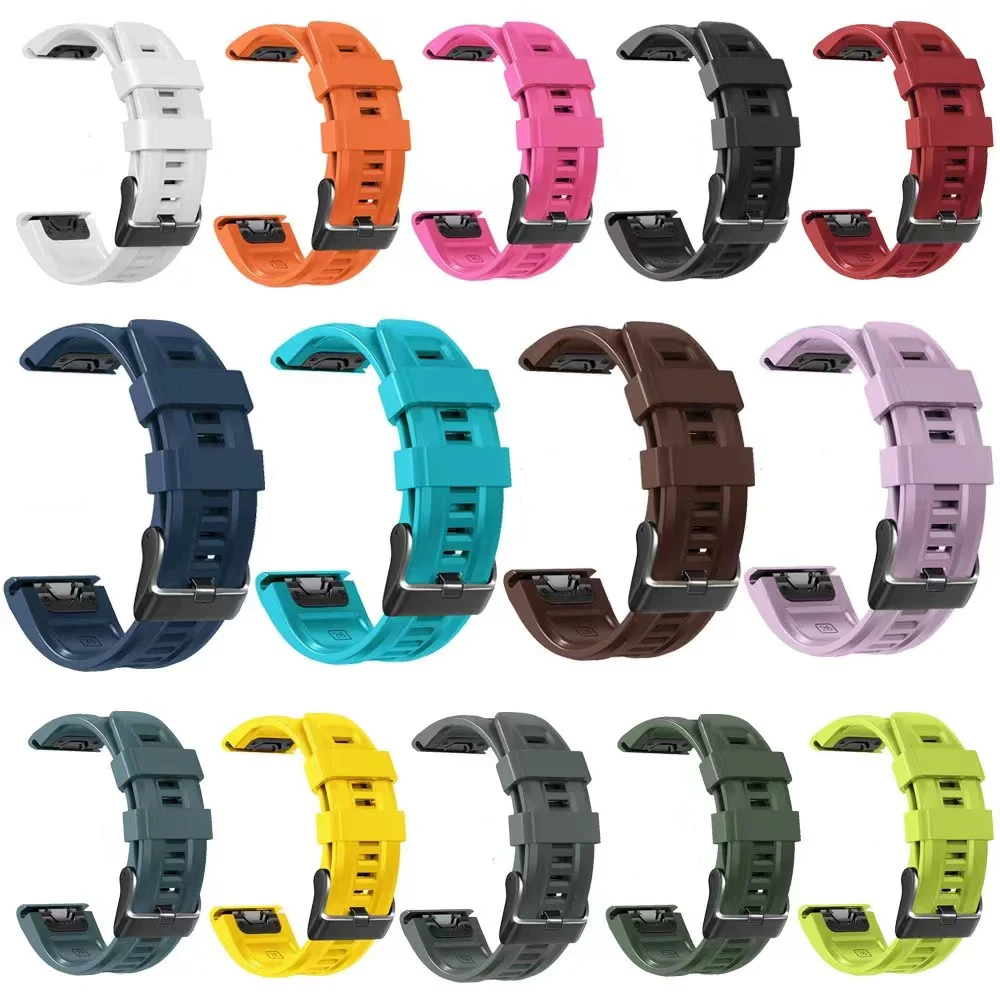 Браслет силиконовый для смарт-часов Garmin быстросъемный ремешок 26 мм Fenix 7X 6X Pro 5X Plus
