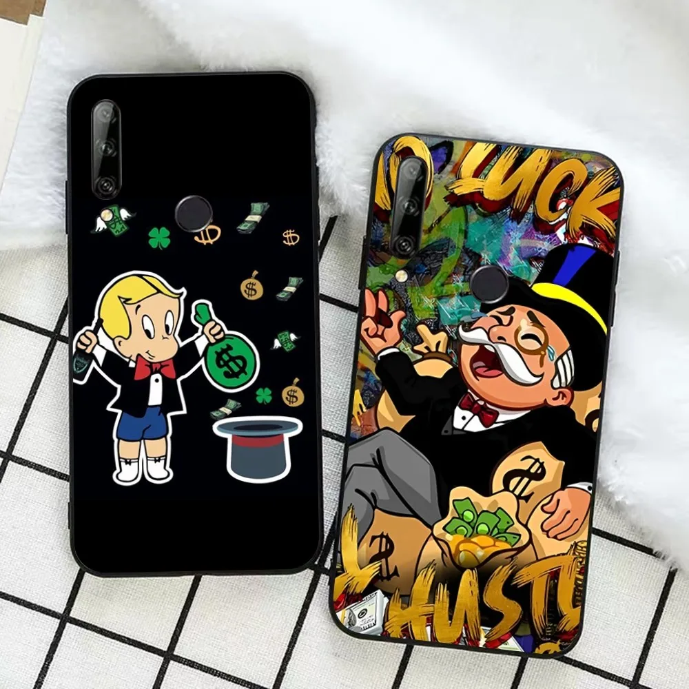 

Cartoon Dollar Monopolys Phone Case For Huawei Honor 10 lite 9 20 7A pro 9X pro 30 pro 50 pro 60 pro 70 pro plus