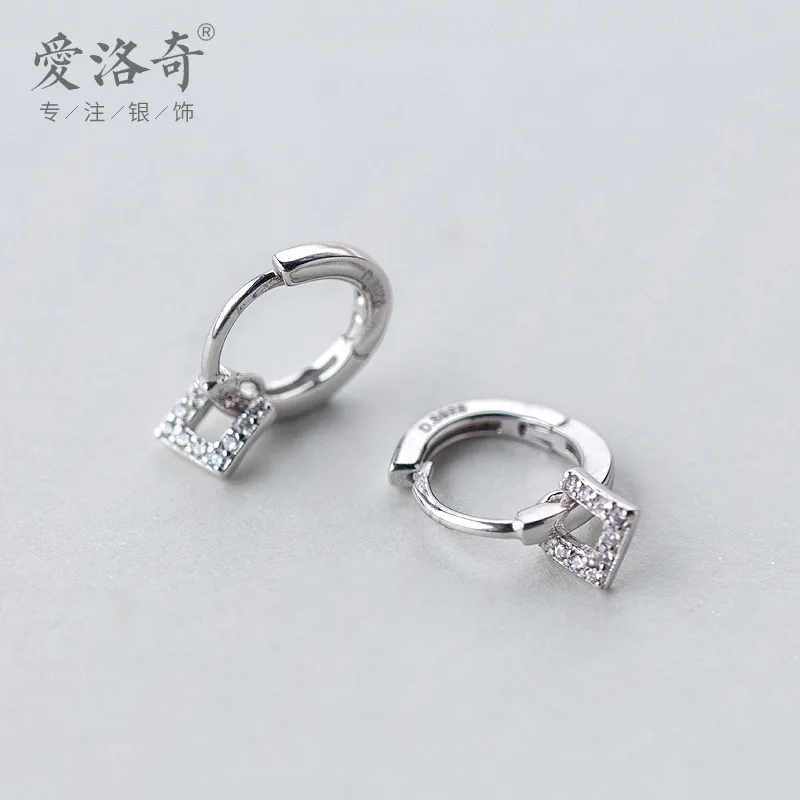 

Ear Clip Female Korean-Style Chic and Unique Square Personality Stud Earrings Temperament Geometric Earrings