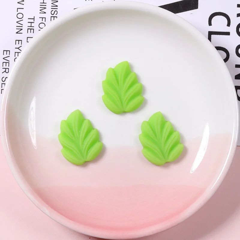 20 шт. эмуляция новых мультяшных листьев, орнамент из смолы, товары для рукоделия, искусство для телефона, Декор, аксессуары для волос для дев...