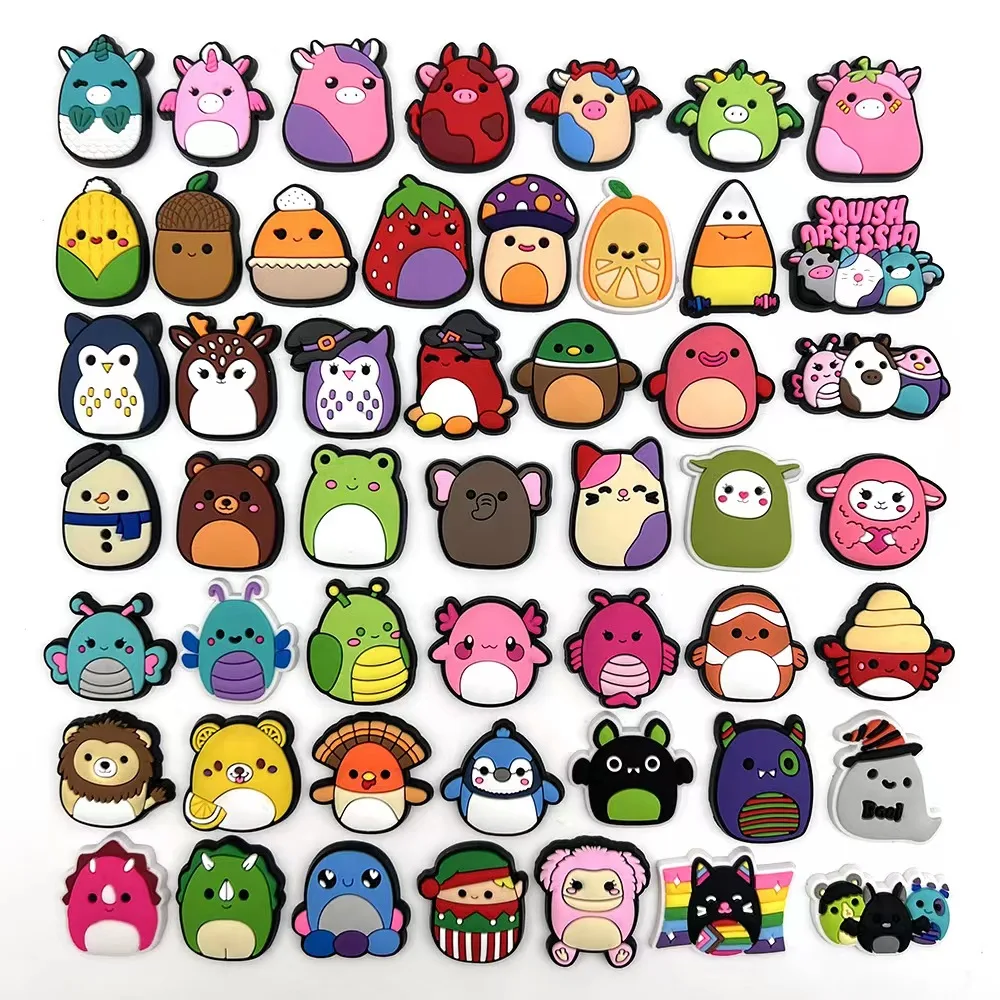 6/50pcs Cute Pig  Animals Shoes Accessories Sandals Garden Cute Shoe Buckle Decorations Fit Croc Jibz Charm shoe charms