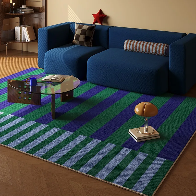 Минималистичный декоративный ковер в стиле ретро для гостиной, минималистичный геометрический ковер для спальни, большие ковры, красочный клетчатый ковер с дофамином