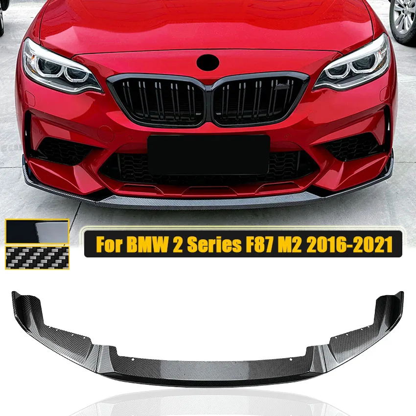 

3PCS/SET Front Bumper Lip Spoiler Canard Splitter Diffuser Body Kit Deflector For BMW 2 Series F87 M2 2016-2021 Car Accessories