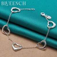 blueench 925 sterling silver five heart bracelet for women party birthday gift wedding fashion jewelry