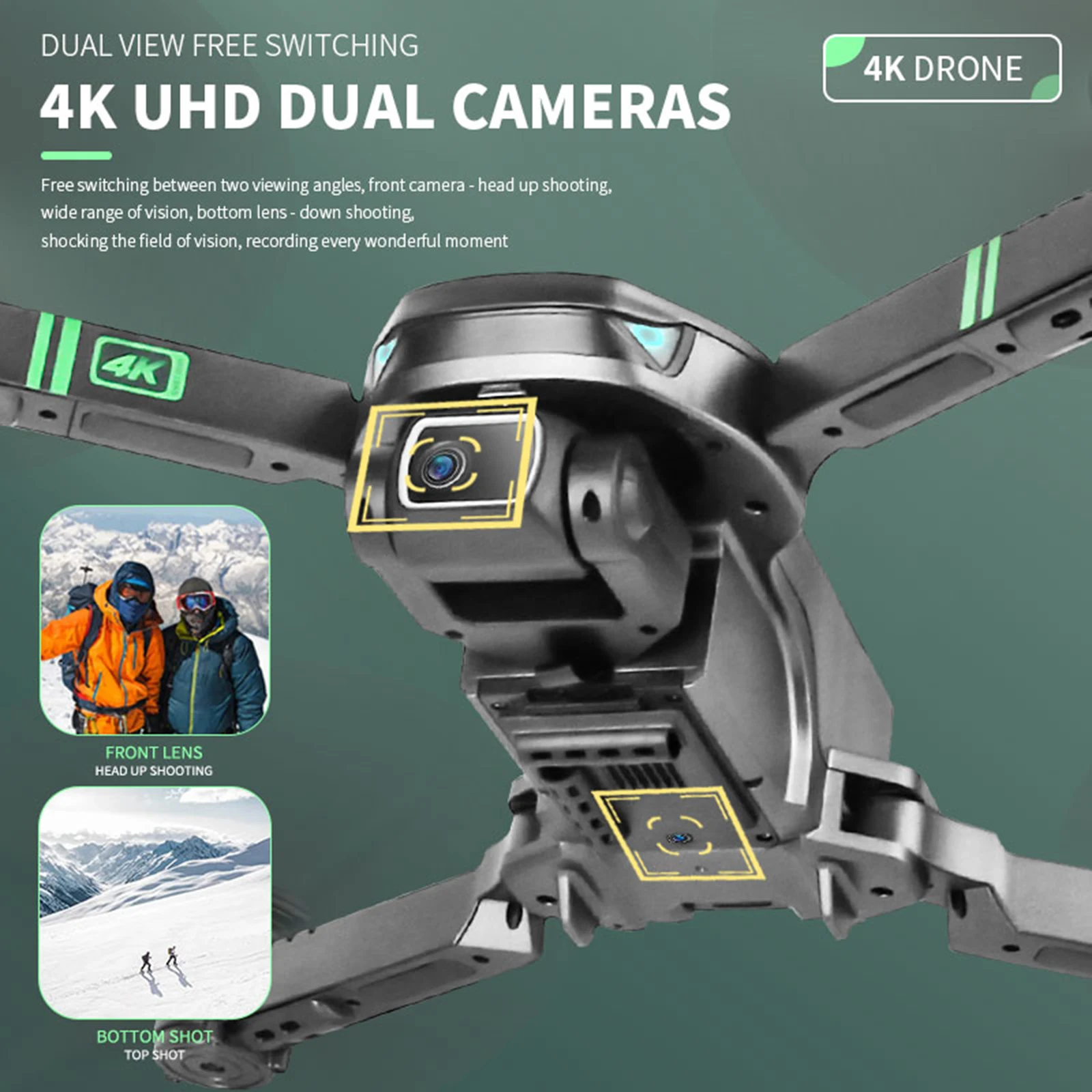 

CD688 Drone with 4K HD Camera 2.4GHz 4CH FPV RC Quadcopters Automatic Hover Single Battery 20 Minutes Flight Time for Beginner