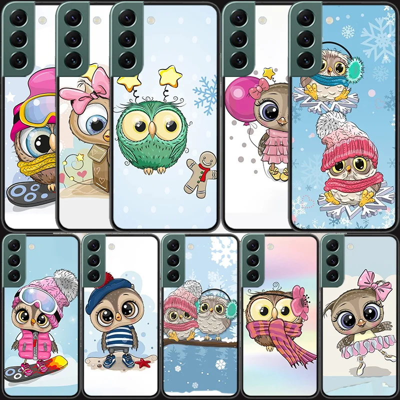 

Baby Cute Owl Lover Cartoon Candy Winter Phone For Samsung Galaxy A02S A12 A22 A32 A42 A52S A72 4G 5G A03S A13 A23 A33 A53 A73 A