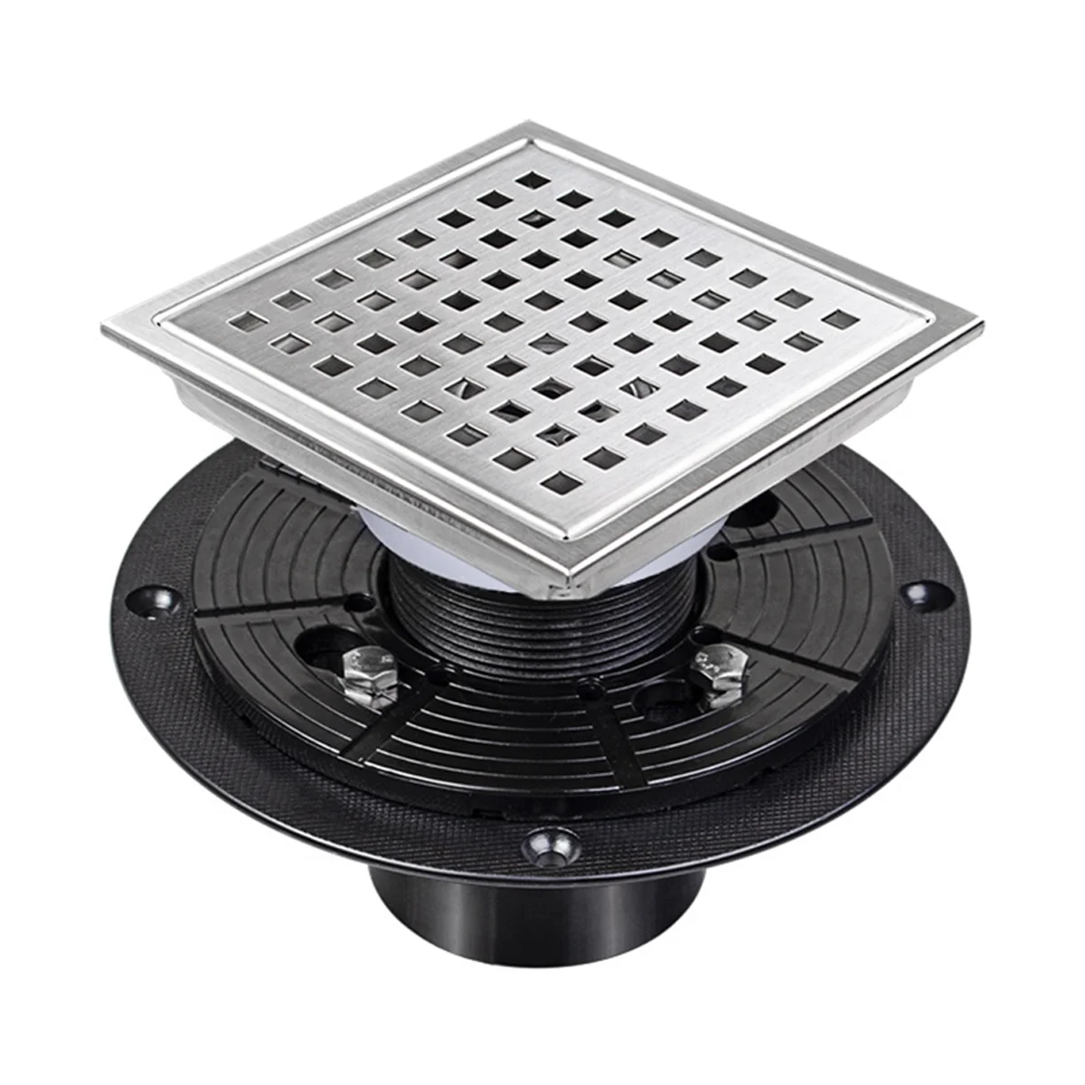 

Stainless Steel Grid Mesh Floor Drain Floor Drain with Flange Brushed Nickel Floor Drain for Shower, Removable