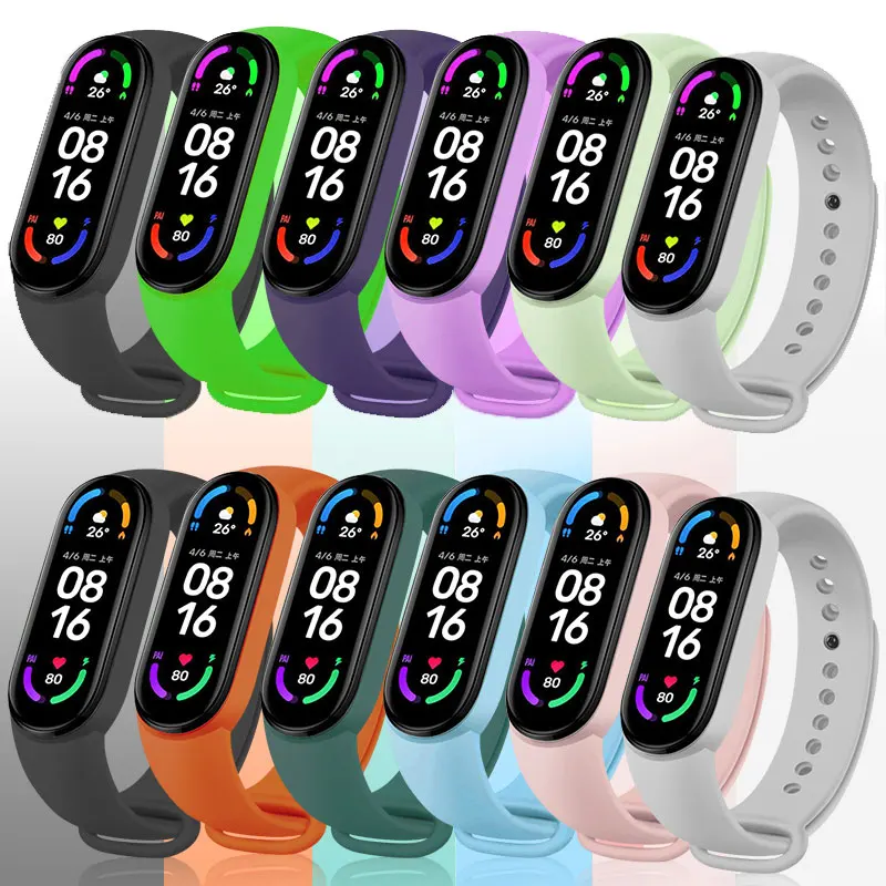 

Ремешок силиконовый для Xiaomi Mi Band 7, сменный Браслет для Mi Band 6 5 4 3