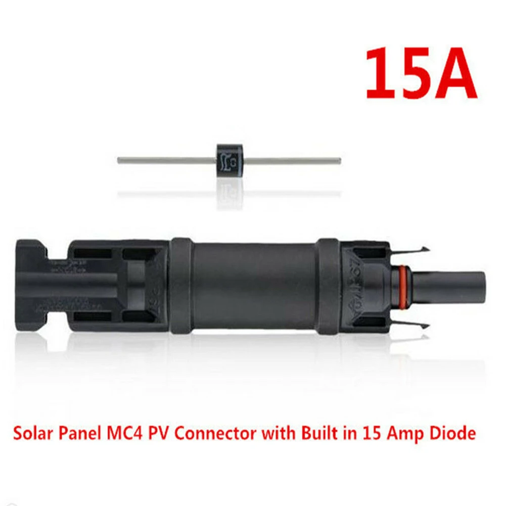 1 PC Solar Panel Cable Blocking Diode Waterproof Connector Compatible 10A 15A 20A 30A For 10 12 14 AWG Cables Tool Accessories