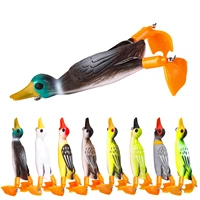 95mm 12g double propeller flipper duck fishing lures artificial bait duckling 3d eyes spinner lure soft plastic lures