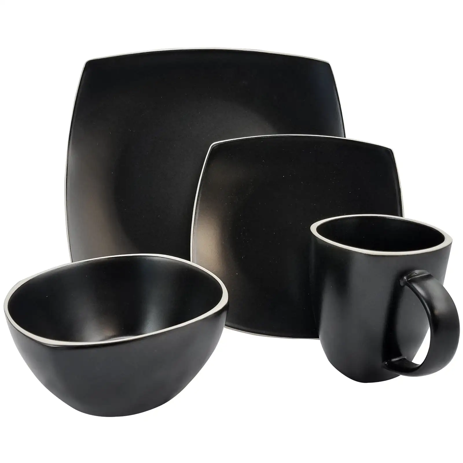 

Gibson Soho Lounge Matte 16-Piece Dinnerware Set, Black