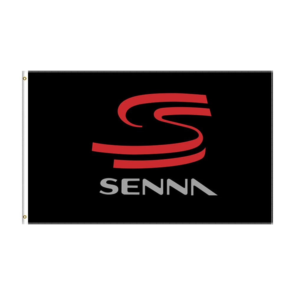 

3x5 Ft Ayrton Senna Flag Polyester Printed Racing Car Banner For Decor