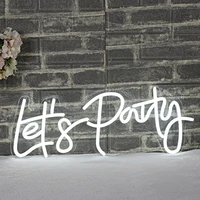 neon sign light lets party for party decor 4331 cm wedding birthday transparent acrylic custom neon light sign