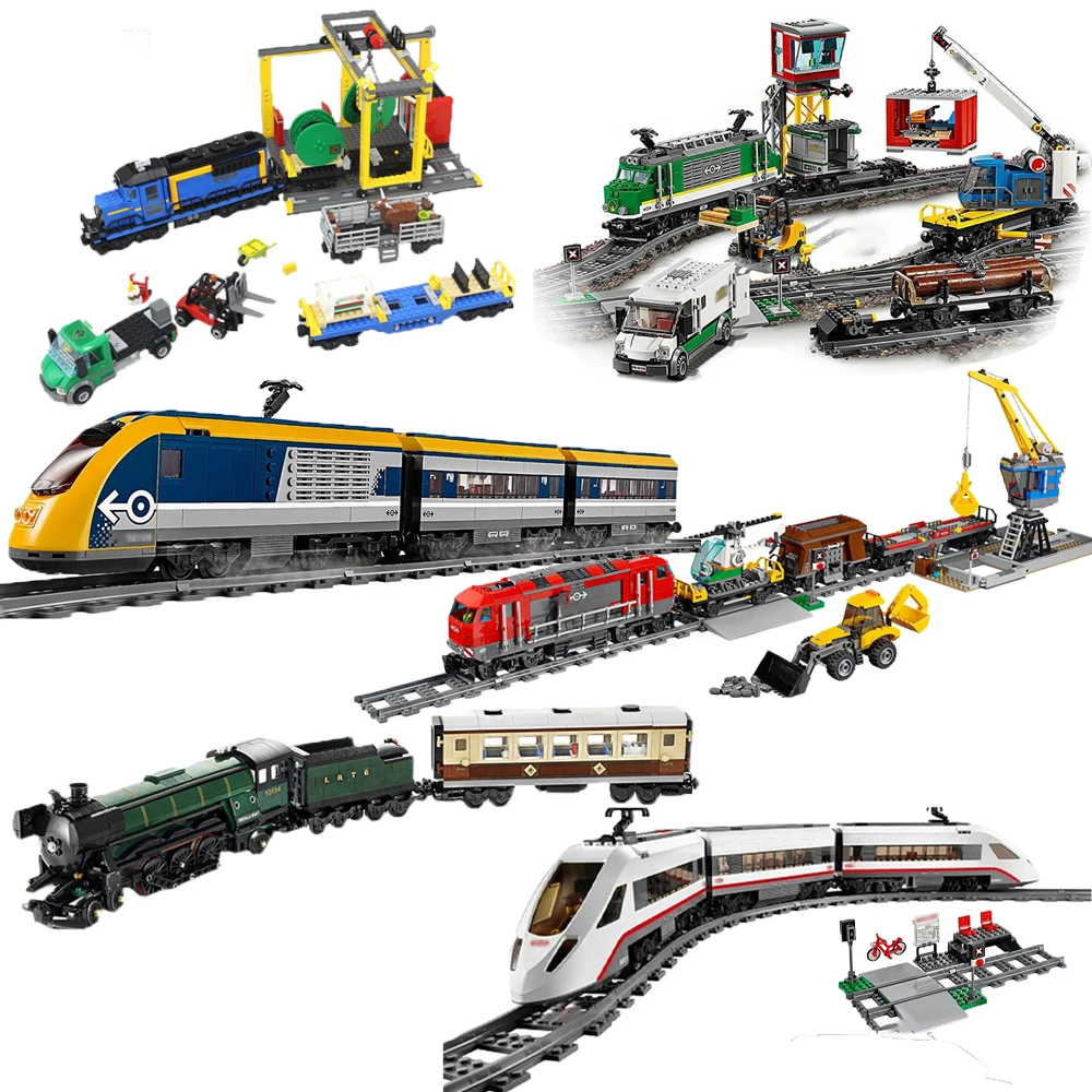 

City Quare Rail Train Model Building Blocks High-speed Passenger Train Bricks Fit 60097 60051 10219 Toys Kids Gift