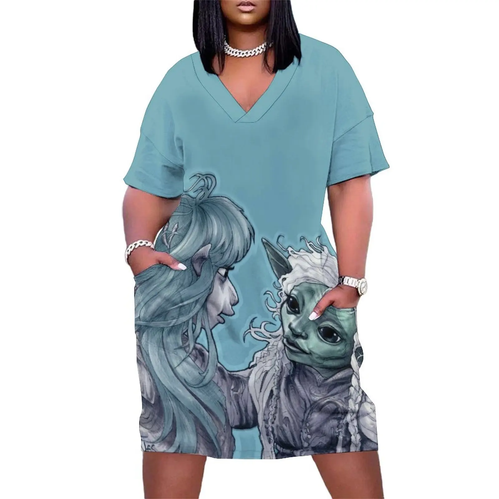 Rian x Deet Свободное карманное платье с длинными рукавами вечернее женское