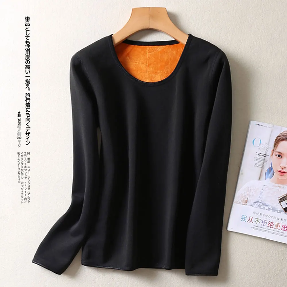 Thermal Underwear for Women Fleece Lined Base Layer Top Thermal Undershirt Long Sleeve Thermo Shirt Winter Inner Wear for Women