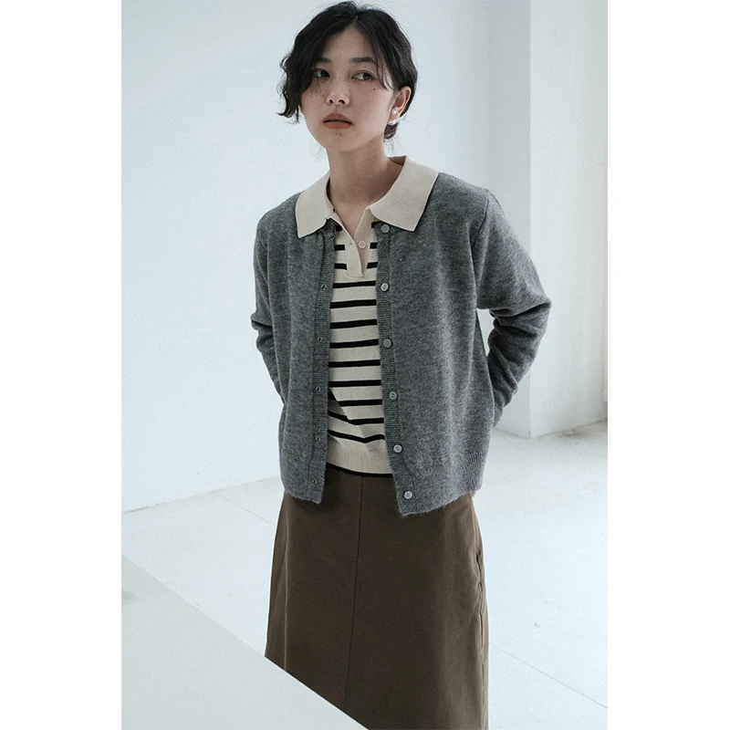 

Women's jcket crdign for ll kinds of comfortble brested long sleeve V-neck