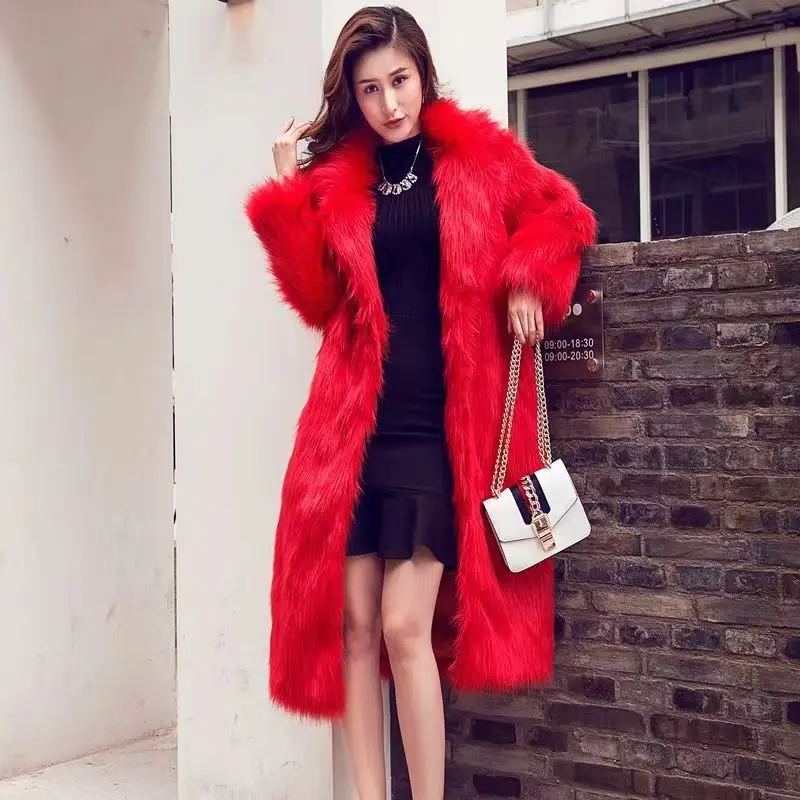 Autumn And Winter 2022 New Korean Fashion Temperament Slim Versatile Thickened Medium And Long Faux Fur Coat Women's Trend
