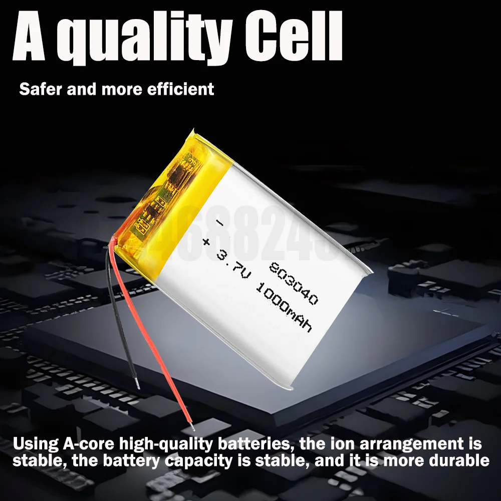 Литий-полимерный перезаряжаемый аккумулятор для видеорегистратора GPS игрушек