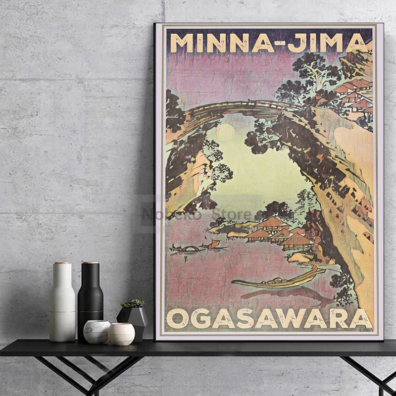 Винтажный японский туристический постер Токио Киото Осака Мияjima принты холст
