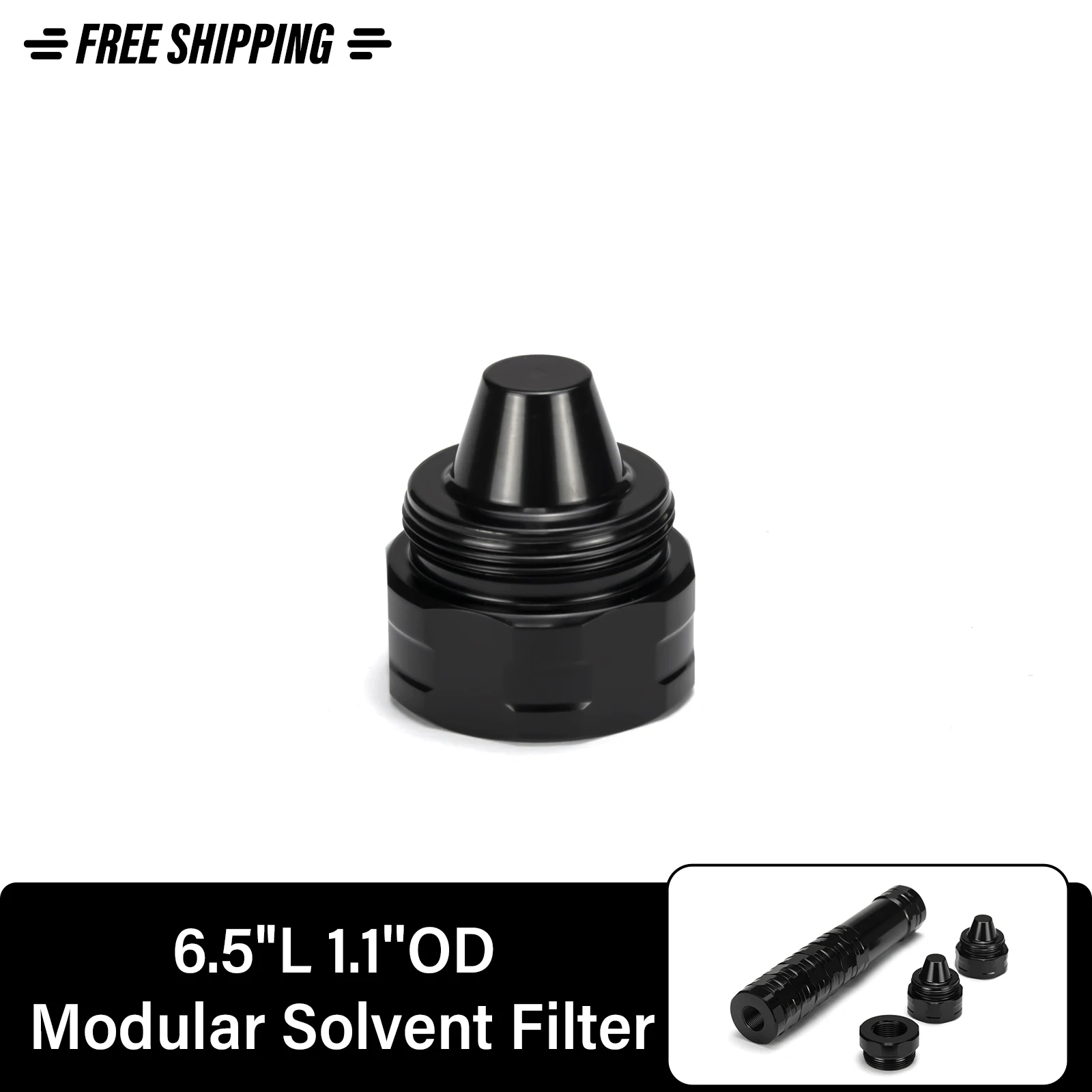 

6.5"L 1.1''OD Stainless Steel Modular Solvent Trap Fuel Filter Napa 4003 Kit MST with 8x Screw Cones Cups End Caps 5/8x24+1/2x28