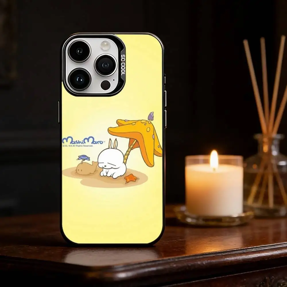 Корейский милый чехол MashiMaro для iPhone 17 16 15 14 13 12 11 Pro Max Plus, серебристо-матовый черный чехол. (art.: 3920dccccbc88) - 3920dccccbc88
