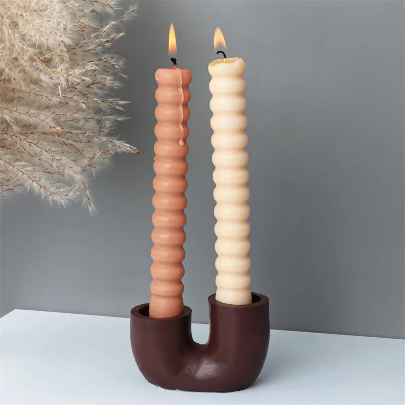 Креативный U-образный подсвечник силиконовая форма сделай сам украшение дома для