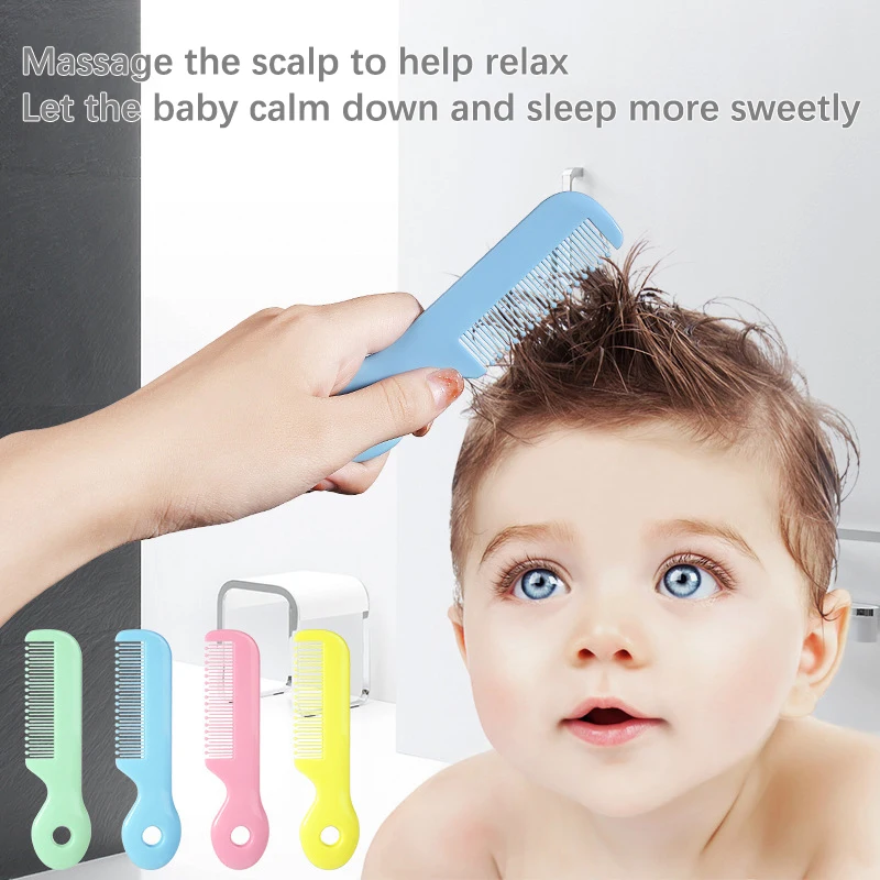 

Высококачественная безопасная детская переносная расческа для волос из АБС с круглыми зубьями красочная расческа для ухода за волосами для новорожденного малыша массажный инструмент для головы младенца