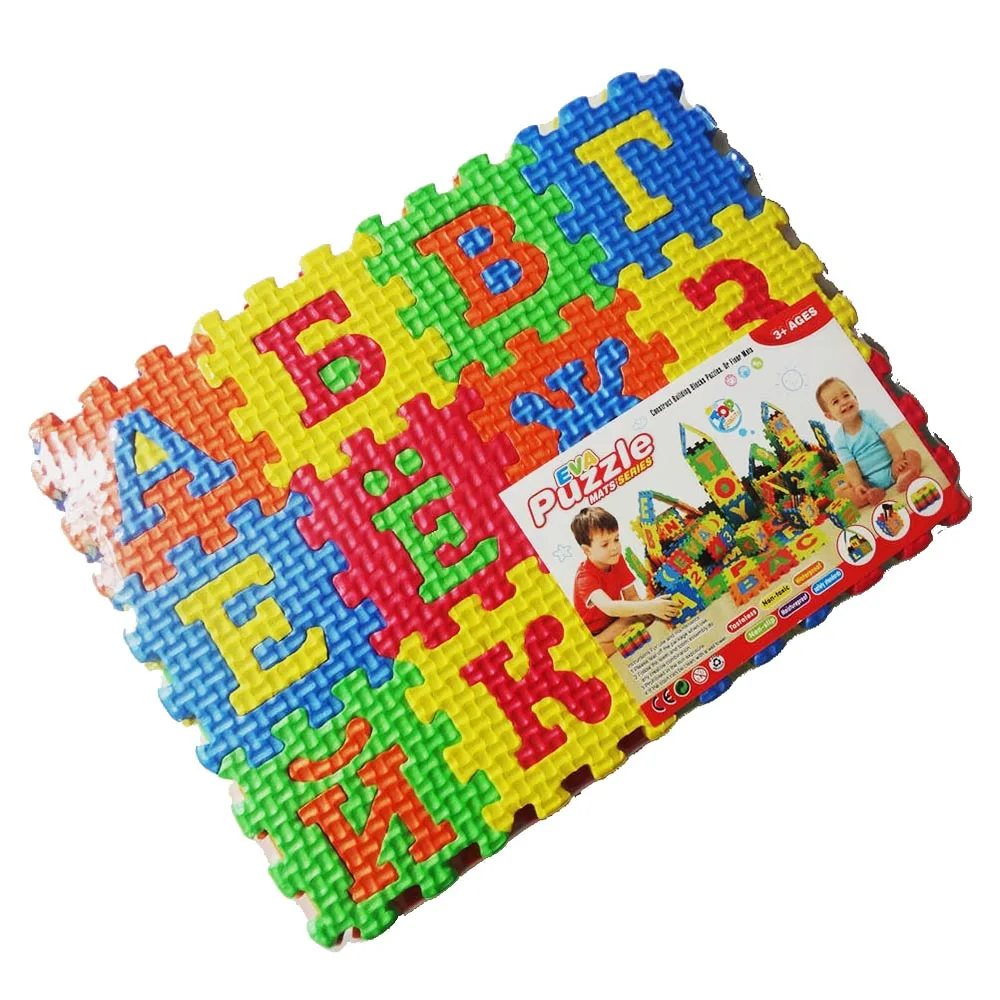 

36pcs/Set Russian Alphabet Letters Numerals Puzzle Colourful Kids Rug Play Mat Soft Floor Crawling Pad Kids Educational Toys New